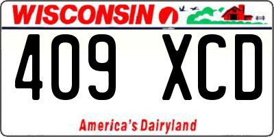 WI license plate 409XCD