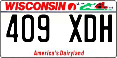 WI license plate 409XDH