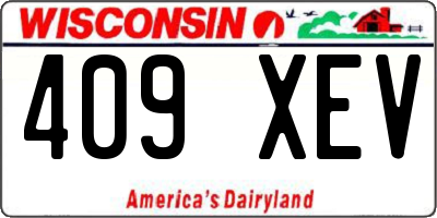 WI license plate 409XEV