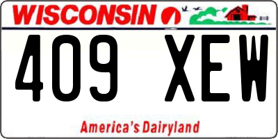 WI license plate 409XEW