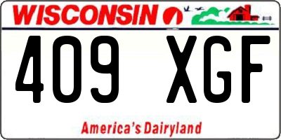 WI license plate 409XGF