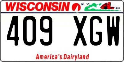 WI license plate 409XGW