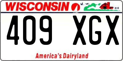 WI license plate 409XGX