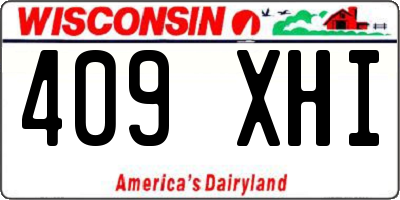 WI license plate 409XHI