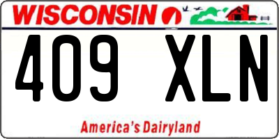 WI license plate 409XLN