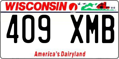 WI license plate 409XMB