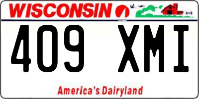 WI license plate 409XMI