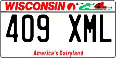 WI license plate 409XML
