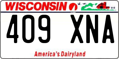 WI license plate 409XNA