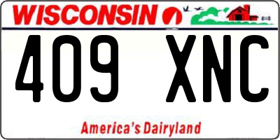 WI license plate 409XNC