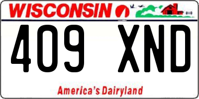 WI license plate 409XND