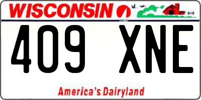 WI license plate 409XNE