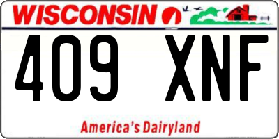 WI license plate 409XNF