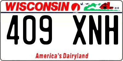 WI license plate 409XNH