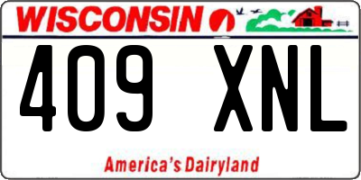 WI license plate 409XNL