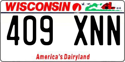 WI license plate 409XNN