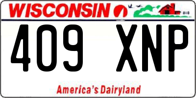 WI license plate 409XNP