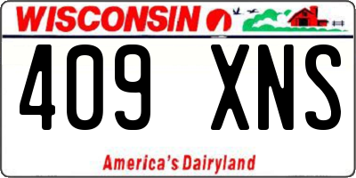 WI license plate 409XNS