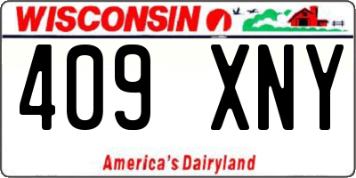 WI license plate 409XNY