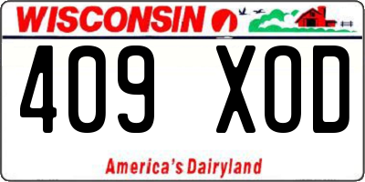 WI license plate 409XOD