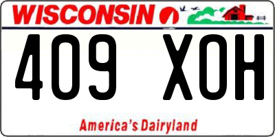 WI license plate 409XOH