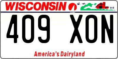 WI license plate 409XON