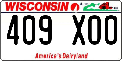 WI license plate 409XOO
