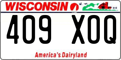 WI license plate 409XOQ