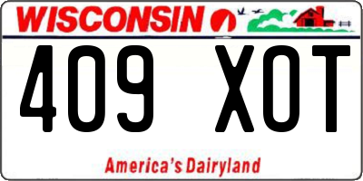 WI license plate 409XOT