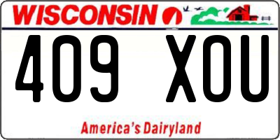 WI license plate 409XOU