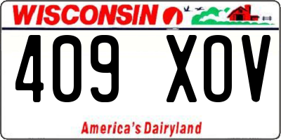 WI license plate 409XOV