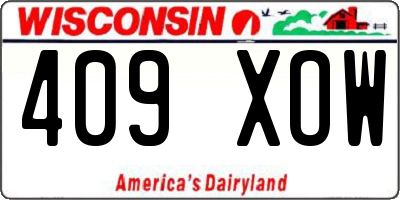 WI license plate 409XOW
