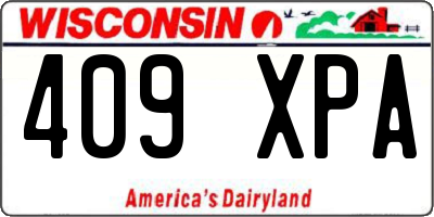 WI license plate 409XPA