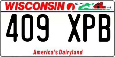 WI license plate 409XPB