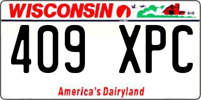 WI license plate 409XPC