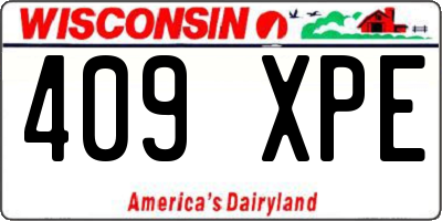 WI license plate 409XPE