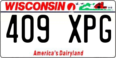 WI license plate 409XPG