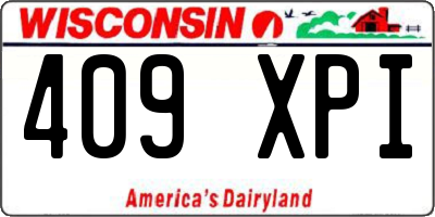 WI license plate 409XPI