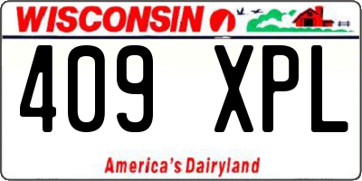 WI license plate 409XPL