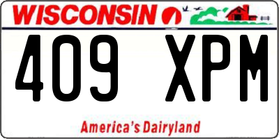 WI license plate 409XPM