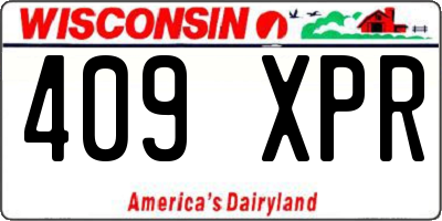 WI license plate 409XPR