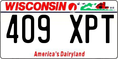 WI license plate 409XPT