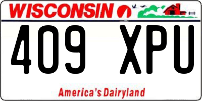 WI license plate 409XPU