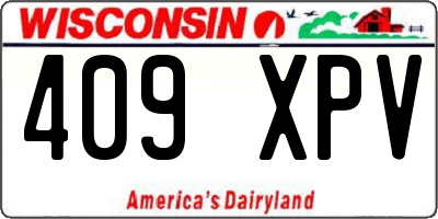 WI license plate 409XPV