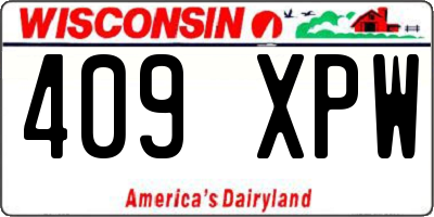 WI license plate 409XPW