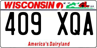 WI license plate 409XQA