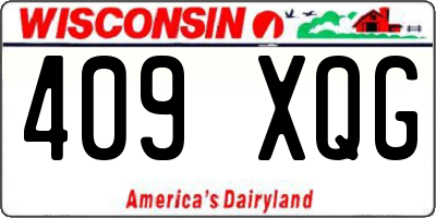 WI license plate 409XQG
