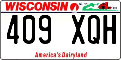 WI license plate 409XQH