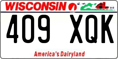 WI license plate 409XQK