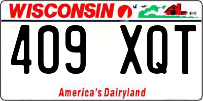 WI license plate 409XQT